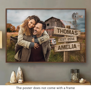 Photo personnalisée « Je tombe toujours amoureux de toi chaque jour » - Affiche horizontale personnalisée pour couple - Cadeau pour mari et femme, anniversaire
