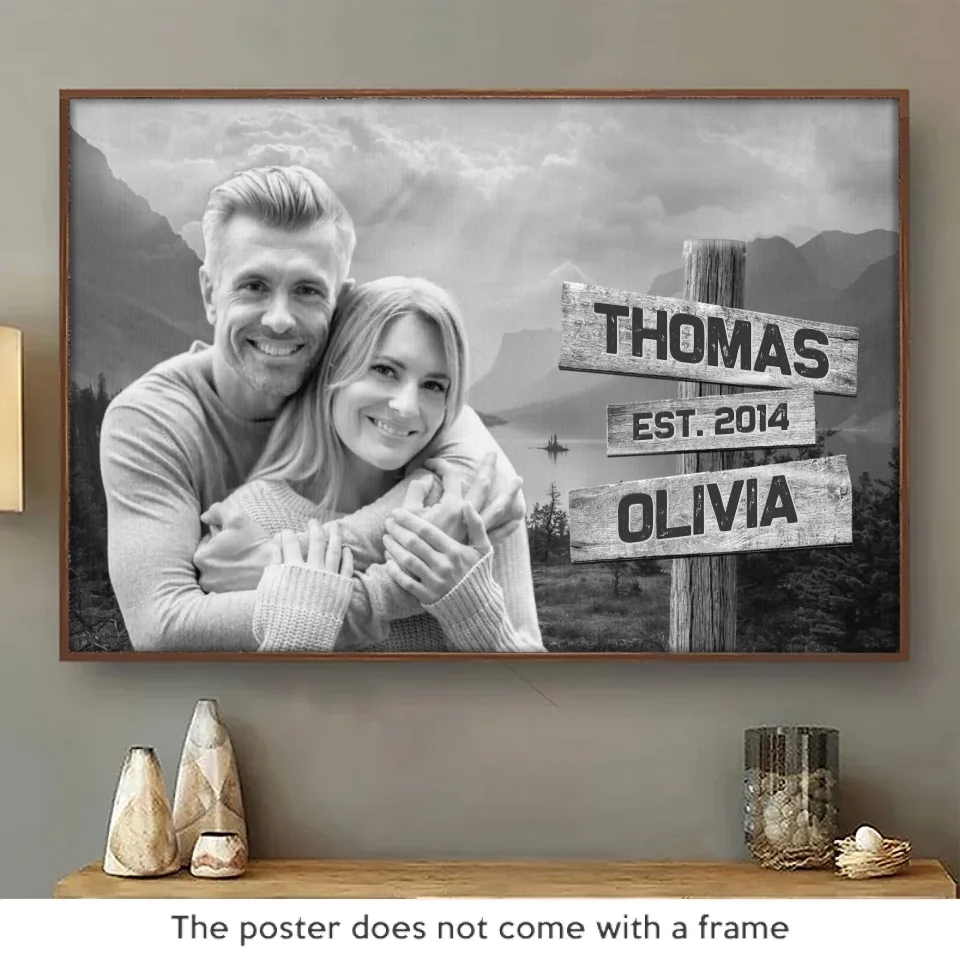 Photo personnalisée « Je t'aime toujours tous les jours » - Affiche horizontale personnalisée pour couple - Cadeau pour mari et femme, anniversaire