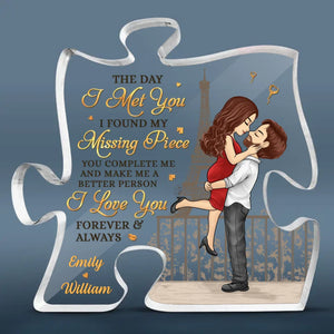 Merci d'être une pièce si importante de ma vie - Plaque acrylique personnalisée en forme de puzzle pour couple - Cadeau pour mari et femme, anniversaire