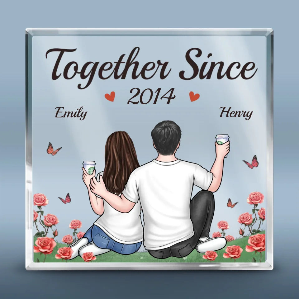 Nous avons construit une belle vie remplie d'amour - Plaque acrylique carrée personnalisée pour couple - Cadeau de Noël pour mari et femme, anniversaire