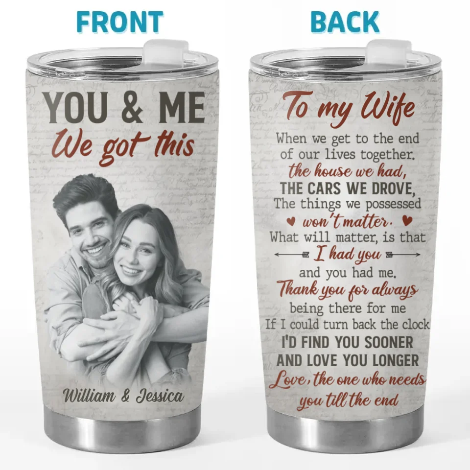 Photo personnalisée « Je t'avais et tu m'avais » - Verre personnalisé pour couple - Cadeau de Noël pour mari et femme, anniversaire