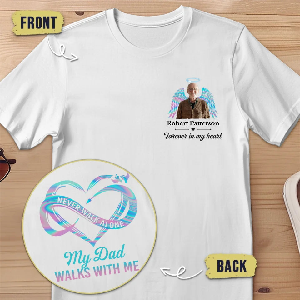 T-shirt unisexe personnalisé avec photo « Nous ne nous séparons que pour nous revoir » - Cadeau de condoléances pour les membres de la famille