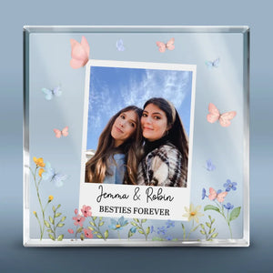 Plaque acrylique carrée personnalisée avec photo « Mes meilleures amies » pour une vie plus lumineuse ! Cadeau idéal pour les meilleures amies, les meilleures amies et les sœurs.