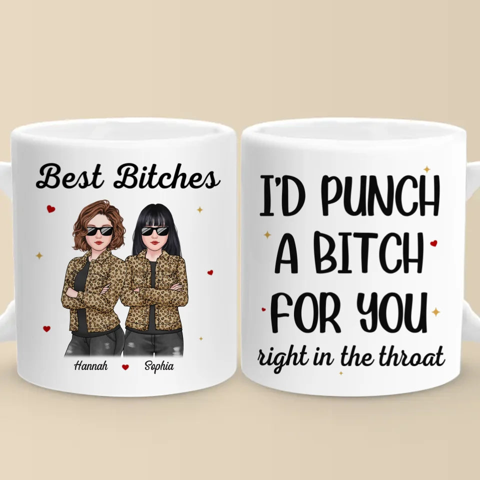 La vie est plus douce avec une meilleure amie à vos côtés - Mug personnalisé Bestie - Cadeau de Noël pour meilleures amies, meilleures amies, sœurs