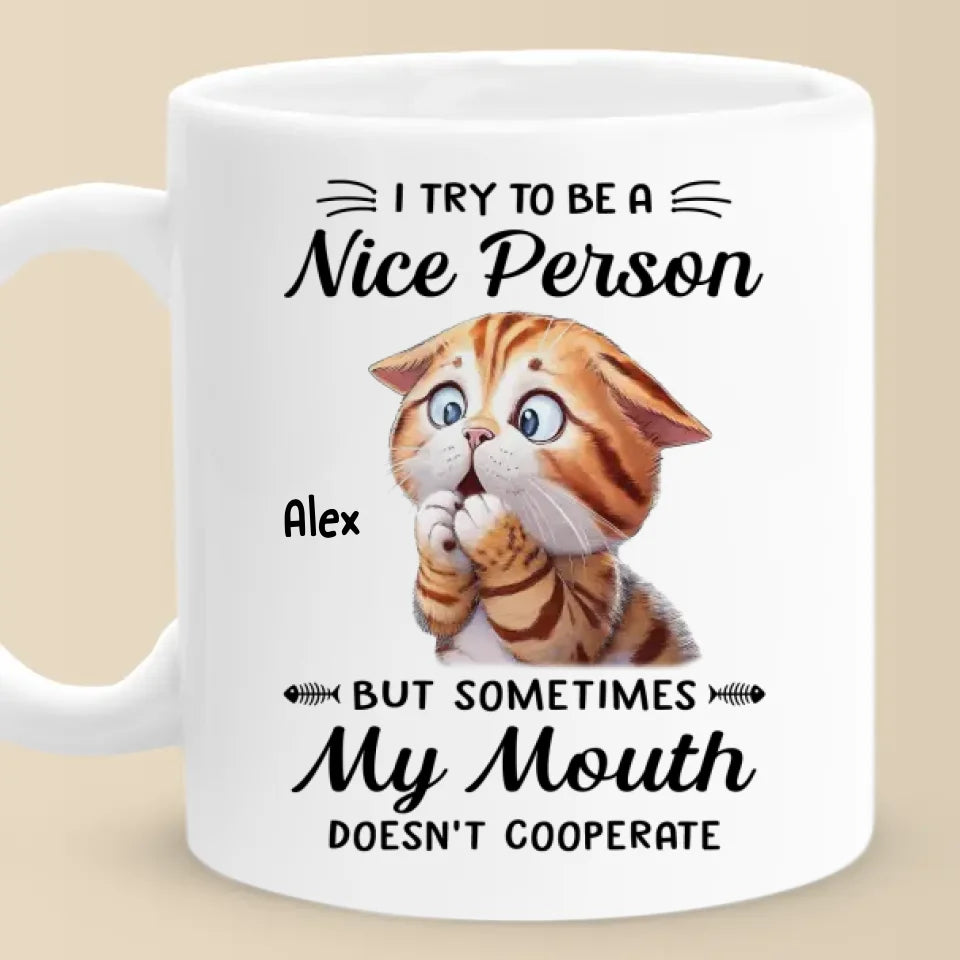 Conseil de vie : En cas de doute, blâmez le chat ! Mug personnalisé pour ami ! Cadeau de Noël, cadeau d'anniversaire pour meilleurs amis, membres de la famille, collègues, vous-même.
