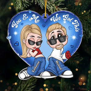 Nous croyons en l'amour - Ornement personnalisé pour couple - Forme personnalisée en acrylique - Cadeau de Noël pour mari et femme, anniversaire