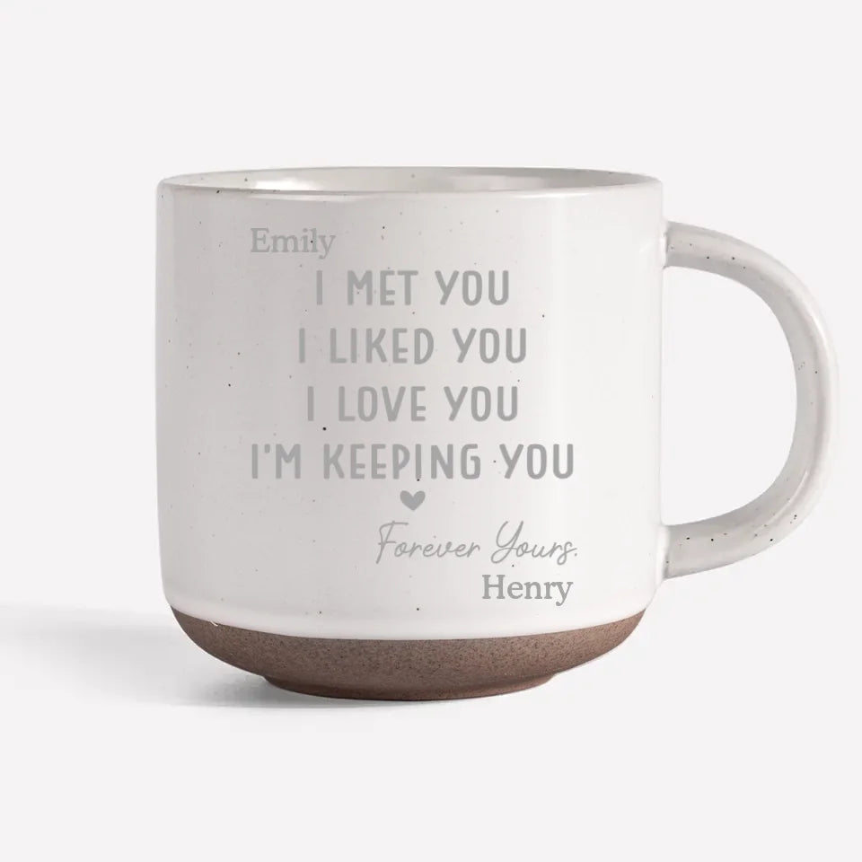 Mon cœur t'a choisi - Tasse en céramique personnalisée pour couple - Cadeau pour mari et femme, anniversaire