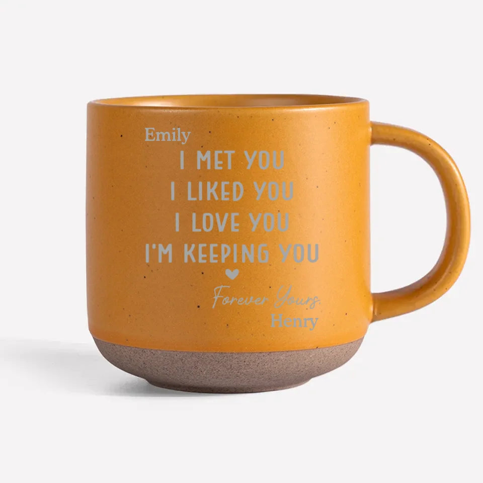 Mon cœur t'a choisi - Tasse en céramique personnalisée pour couple - Cadeau pour mari et femme, anniversaire