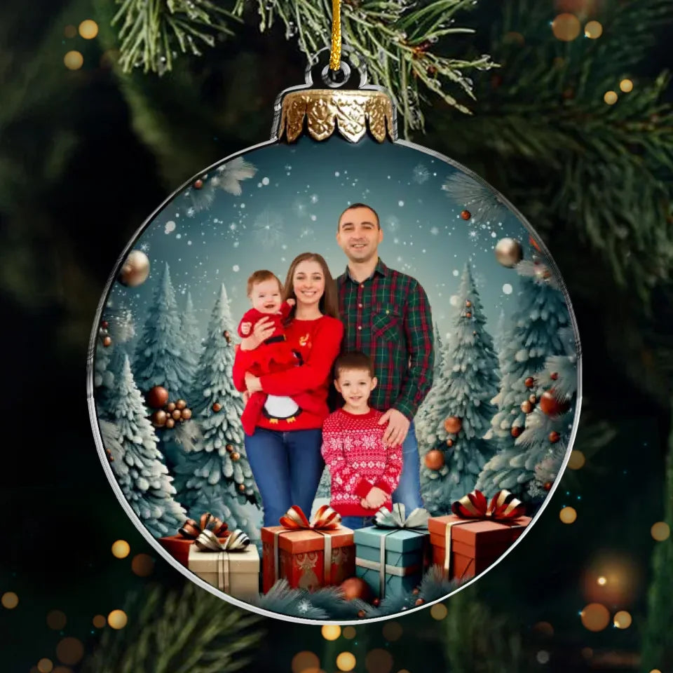 Photo personnalisée de famille : le véritable sens de Noël - Décoration personnalisée pour la famille - Forme personnalisée en acrylique - Cadeau de Noël pour les membres de la famille