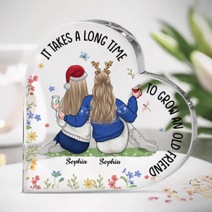 You’re The Family I Chose - Bestie Personalized Custom Heart Shaped Acrylic Plaque - Gift For Best Friends, BFF, Sisters