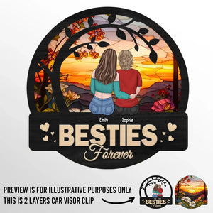 Crazy Friends, Amazing Memories - Bestie Personalized Custom Car Visor Clip - Gift For Best Friends, BFF, Sisters