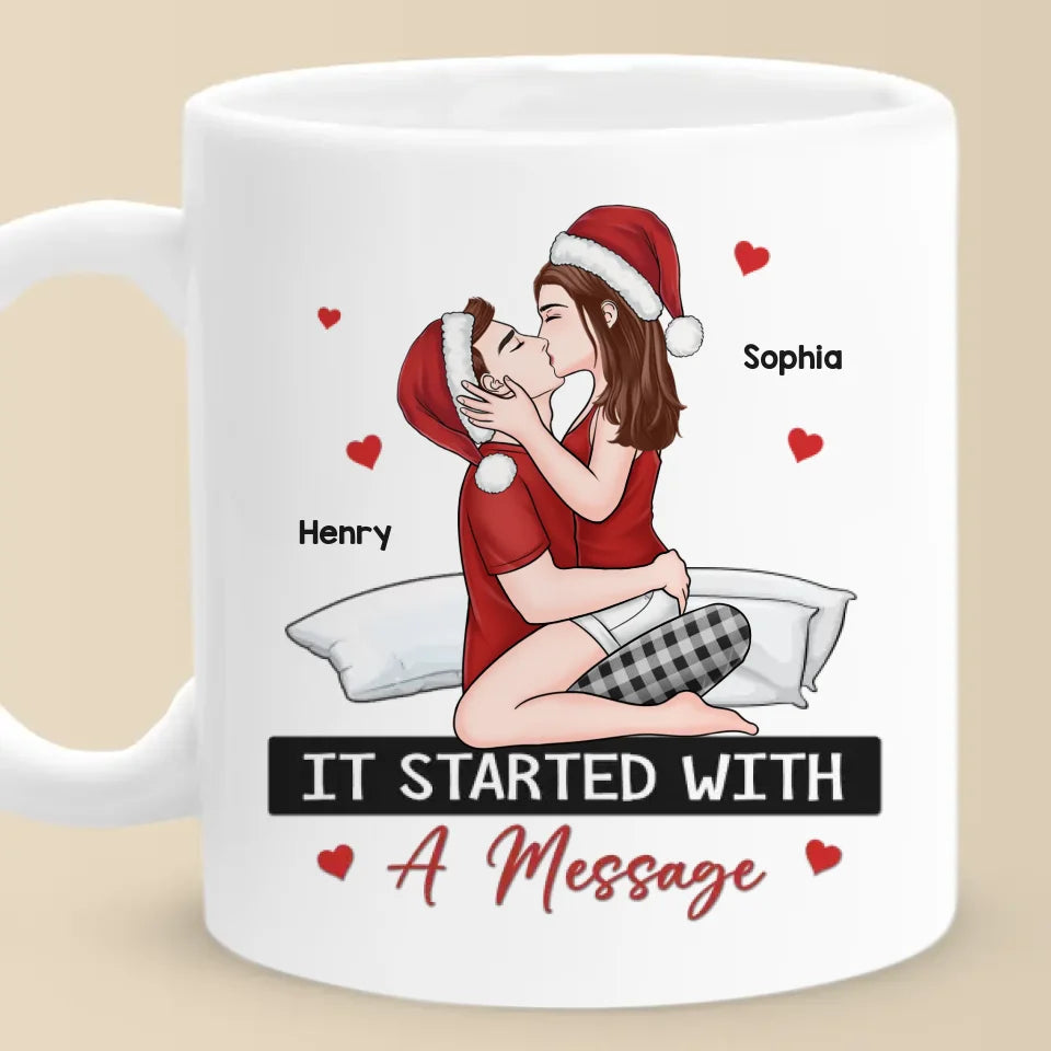 Un baiser, mille promesses - Mug personnalisé pour couple - Cadeau de Noël pour mari et femme, anniversaire
