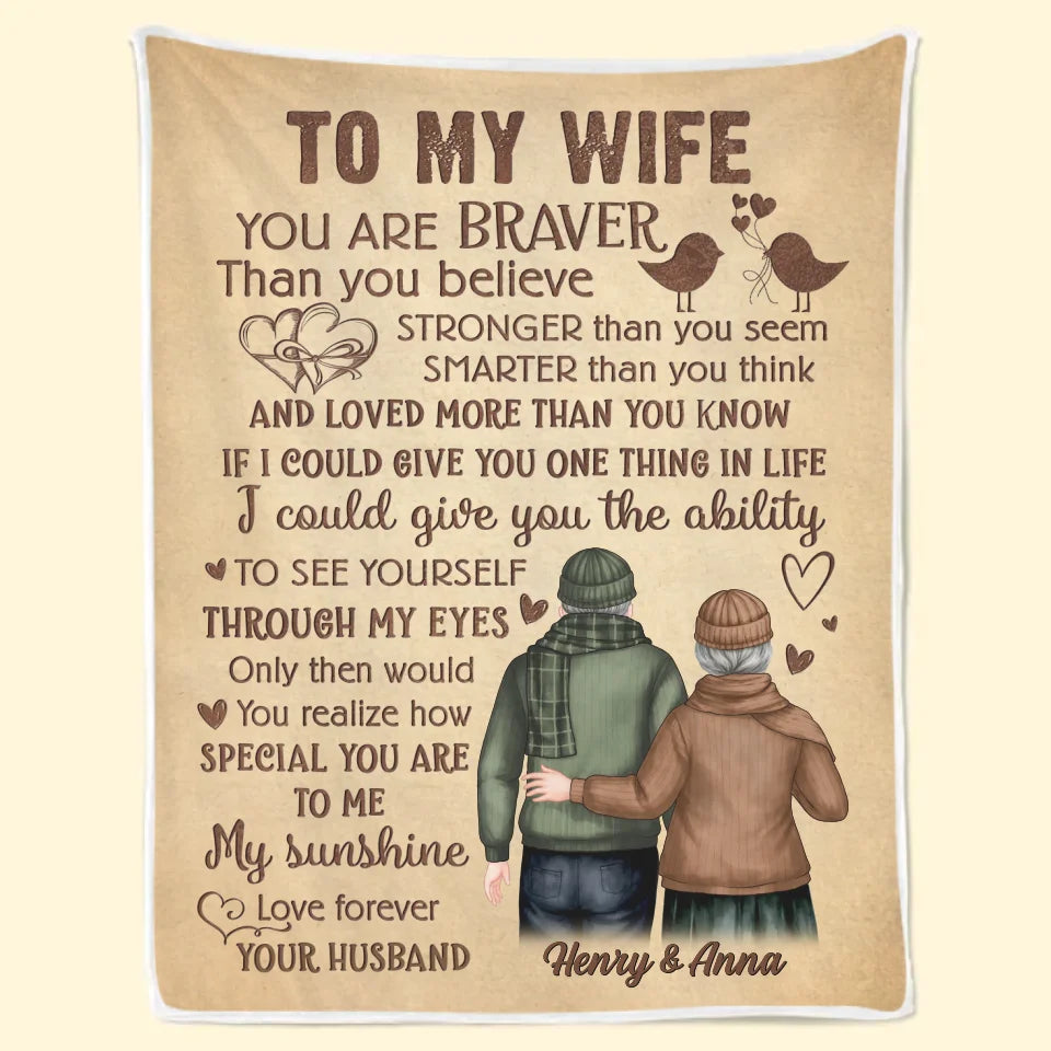 Vous êtes plus courageux que vous ne le croyez - Couverture personnalisée pour couple et famille - Cadeau pour mari et femme, anniversaire