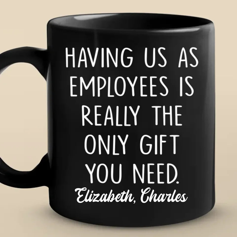 Tous sourires avec mes collègues de travail - Tasse noire personnalisée pour collègue - Cadeau pour collègues, amis de travail, collègues