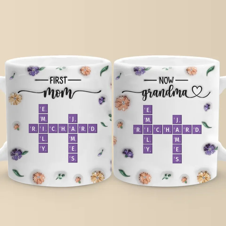 À travers les générations, l'amour est le fil qui nous unit - Mug personnalisé 3D à effet gonflé - Cadeau pour maman, grand-mère