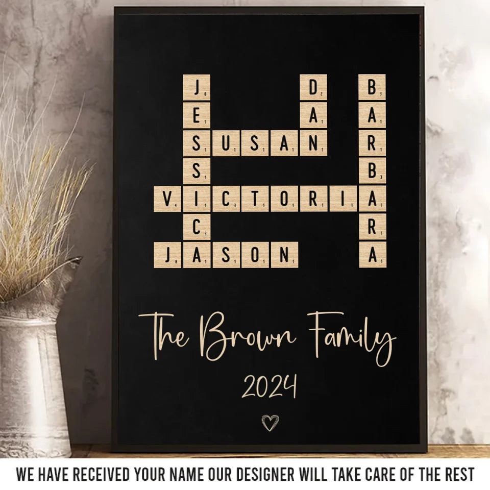 Ensemble, célébrons la magie des fêtes - Affiche verticale personnalisée pour la famille - Cadeau pour les membres de la famille