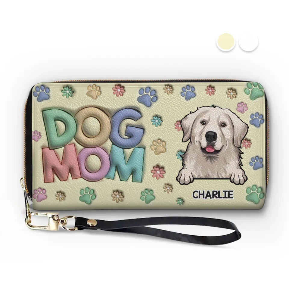 Les pattes et l'amour rendent tout meilleur - Portefeuille long en cuir imprimé effet gonflé 3D personnalisé pour chien et chat - Cadeau pour propriétaires et amoureux des animaux