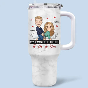 Choisissez-moi, aimez-moi, choisissez-moi - Gobelet personnalisé en acier inoxydable de 40 oz avec poignée pour couple - Cadeau pour mari et femme, anniversaire