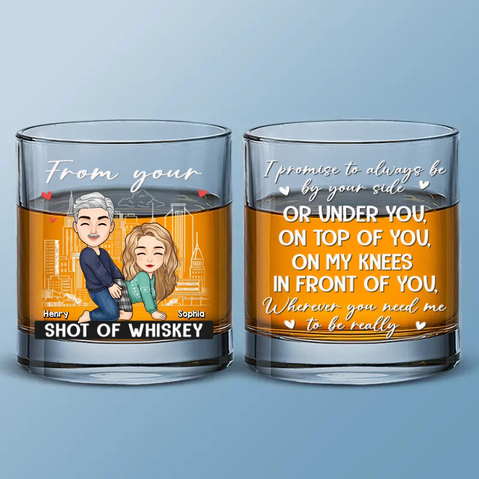 Je promets d'être toujours à tes côtés - Verre à whisky personnalisé pour couple - Cadeau pour mari et femme, anniversaire
