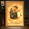 Custom Photo Home Is Wherever I'm With You - Couple Personalized Custom Frame Light Box - Gift For Husband Wife, Anniversary