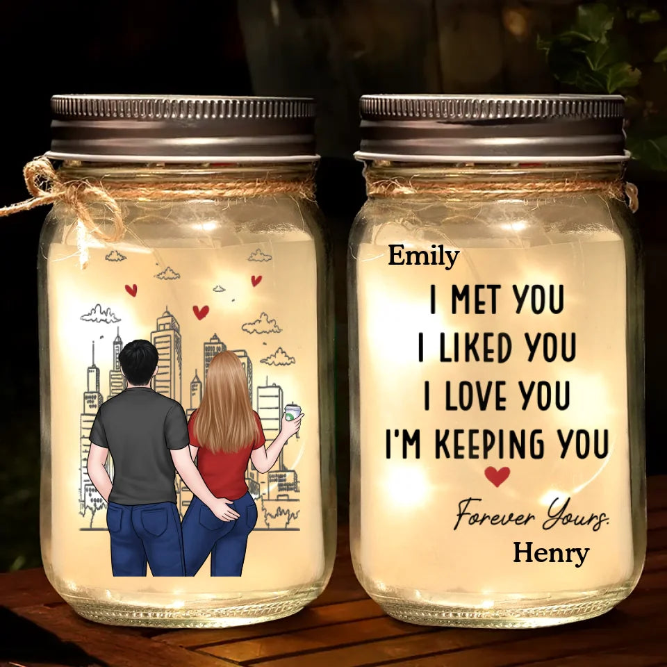 Tu n'es pas seulement mon tout, tu es mon éternité - Lampe de pot Mason personnalisée pour couple - Cadeau pour couple, mari, femme, anniversaire