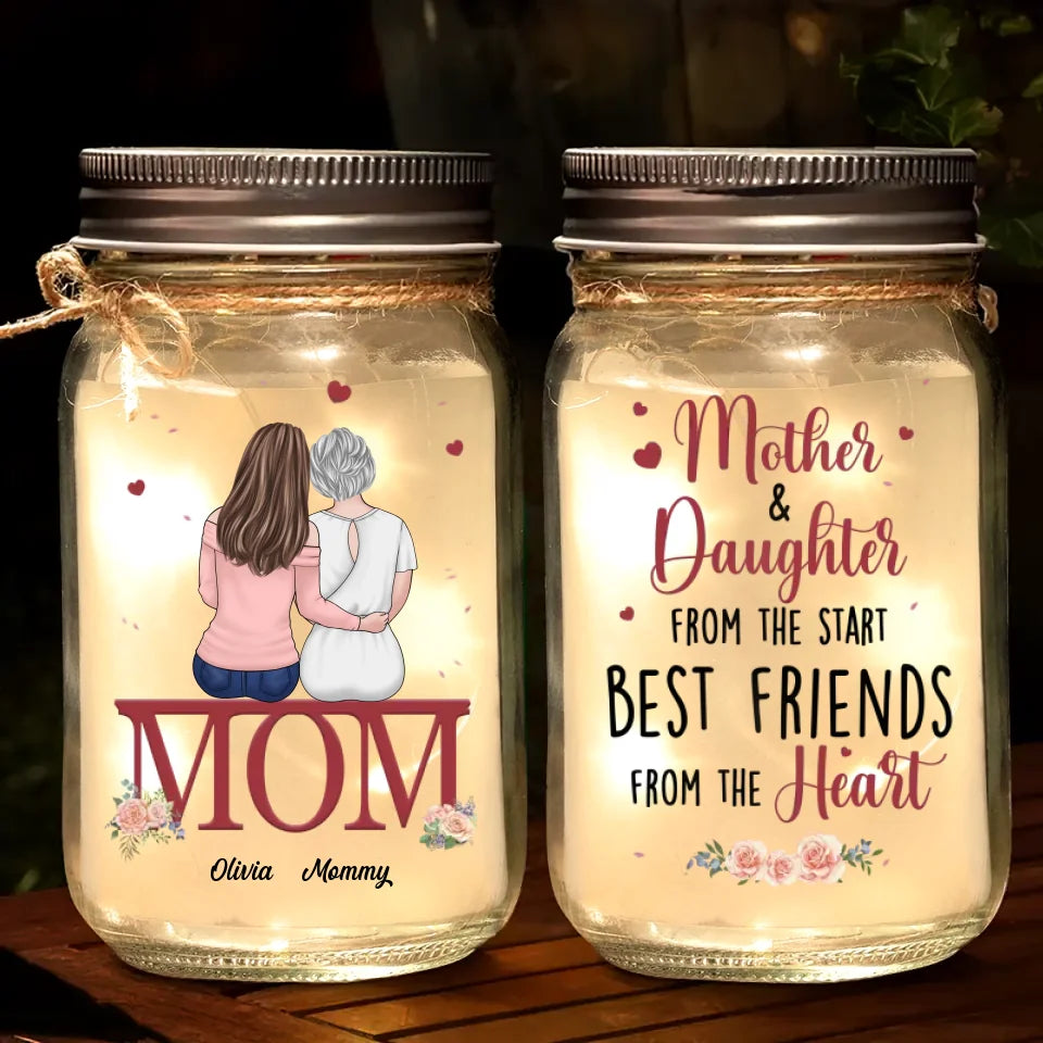 Tu n'es pas seulement notre maman, tu es notre monde - Lampe personnalisée en pot Mason pour famille - Cadeau pour maman et fille