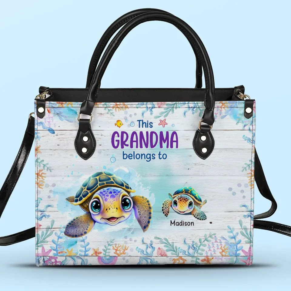 Ce sac à main en cuir personnalisé « Ce sac à main appartient à grand-mère » - Cadeau pour maman et grand-mère