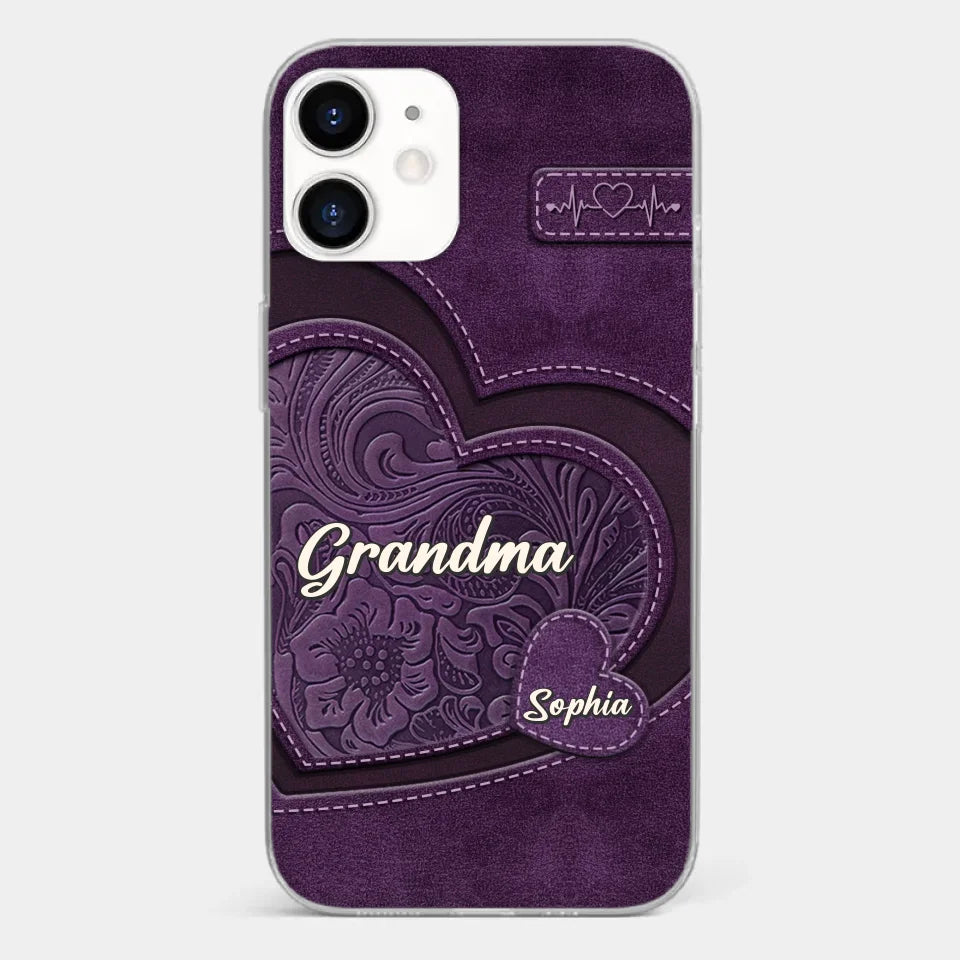 Coque de téléphone transparente personnalisée avec effet gonflable en 3D - Cadeaux d'anniversaire personnalisés pour maman et grand-mère - Grand-mère, ton amour m'a façonnée de manière durable
