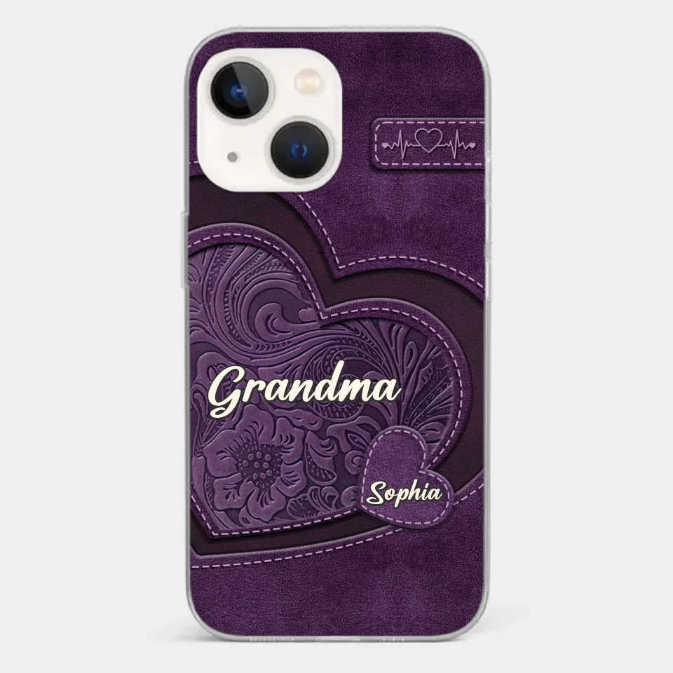 Coque de téléphone transparente personnalisée avec effet gonflable en 3D - Cadeaux d'anniversaire personnalisés pour maman et grand-mère - Grand-mère, ton amour m'a façonnée de manière durable