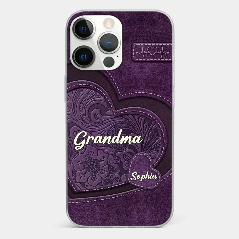 Coque de téléphone transparente personnalisée avec effet gonflable en 3D - Cadeaux d'anniversaire personnalisés pour maman et grand-mère - Grand-mère, ton amour m'a façonnée de manière durable