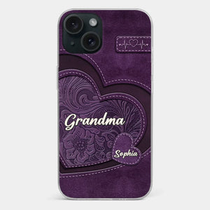 Coque de téléphone transparente personnalisée avec effet gonflable en 3D - Cadeaux d'anniversaire personnalisés pour maman et grand-mère - Grand-mère, ton amour m'a façonnée de manière durable