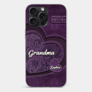 Coque de téléphone transparente personnalisée avec effet gonflable en 3D - Cadeaux d'anniversaire personnalisés pour maman et grand-mère - Grand-mère, ton amour m'a façonnée de manière durable