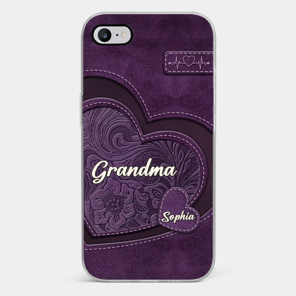 Coque de téléphone transparente personnalisée avec effet gonflable en 3D - Cadeaux d'anniversaire personnalisés pour maman et grand-mère - Grand-mère, ton amour m'a façonnée de manière durable