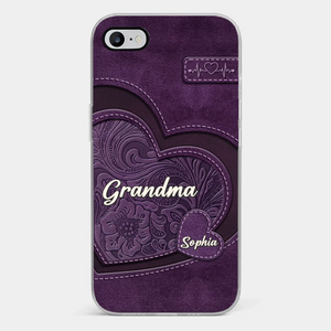 Coque de téléphone transparente personnalisée avec effet gonflable en 3D - Cadeaux d'anniversaire personnalisés pour maman et grand-mère - Grand-mère, ton amour m'a façonnée de manière durable