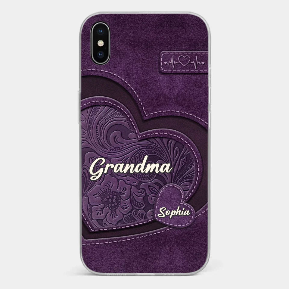 Coque de téléphone transparente personnalisée avec effet gonflable en 3D - Cadeaux d'anniversaire personnalisés pour maman et grand-mère - Grand-mère, ton amour m'a façonnée de manière durable