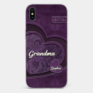 Coque de téléphone transparente personnalisée avec effet gonflable en 3D - Cadeaux d'anniversaire personnalisés pour maman et grand-mère - Grand-mère, ton amour m'a façonnée de manière durable