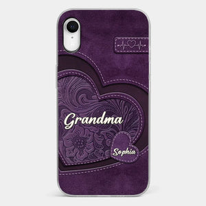 Coque de téléphone transparente personnalisée avec effet gonflable en 3D - Cadeaux d'anniversaire personnalisés pour maman et grand-mère - Grand-mère, ton amour m'a façonnée de manière durable