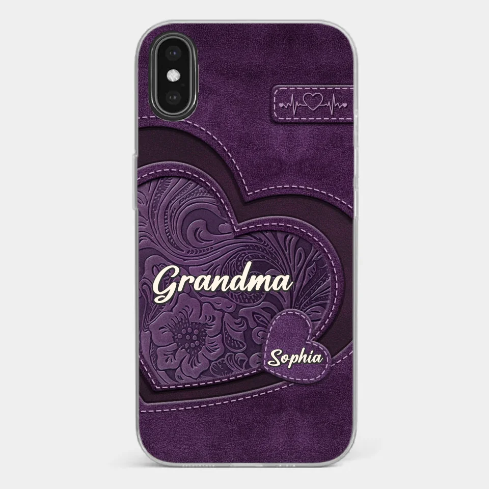 Coque de téléphone transparente personnalisée avec effet gonflable en 3D - Cadeaux d'anniversaire personnalisés pour maman et grand-mère - Grand-mère, ton amour m'a façonnée de manière durable