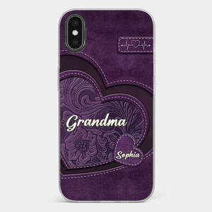 Coque de téléphone transparente personnalisée avec effet gonflable en 3D - Cadeaux d'anniversaire personnalisés pour maman et grand-mère - Grand-mère, ton amour m'a façonnée de manière durable