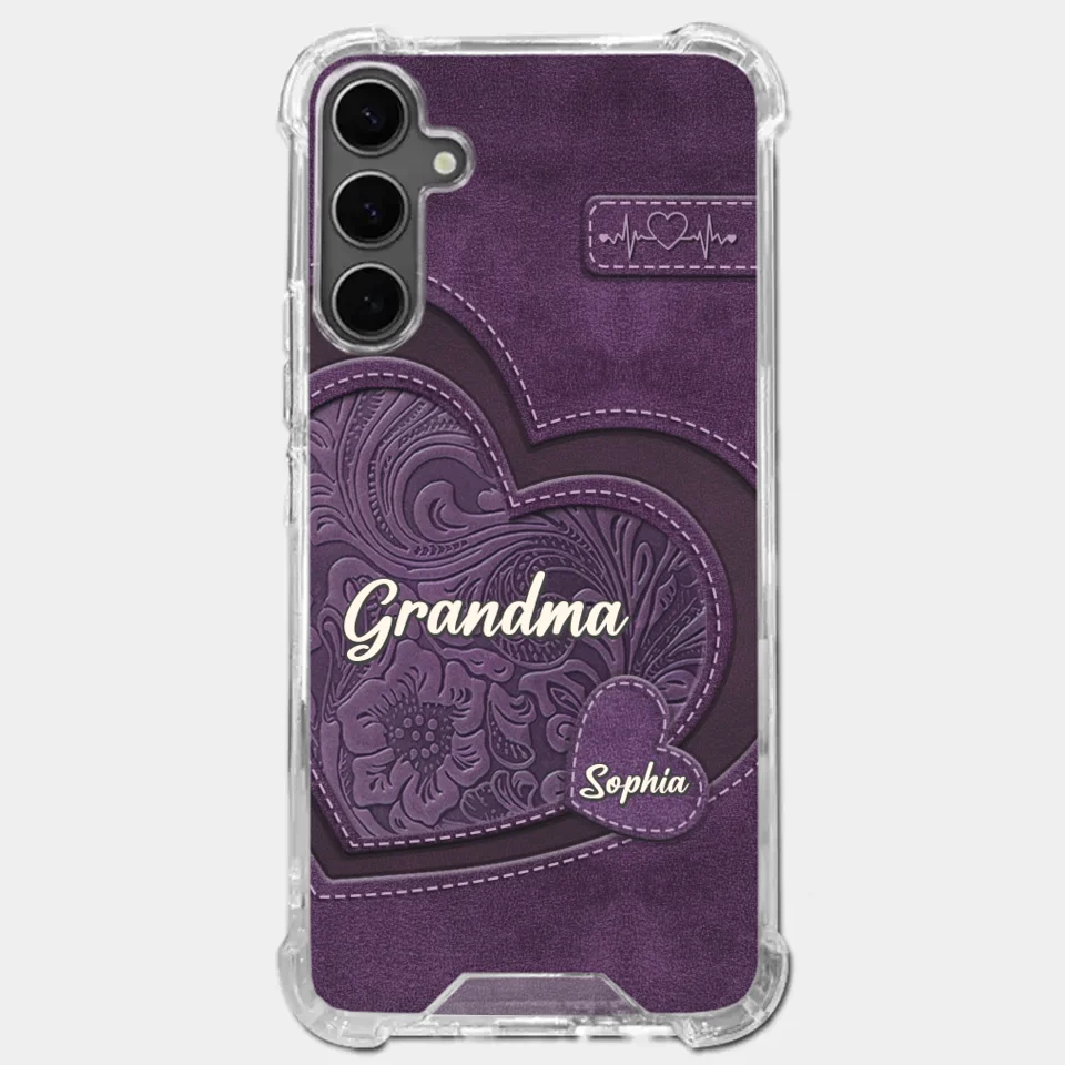 Coque de téléphone transparente personnalisée avec effet gonflable en 3D - Cadeaux d'anniversaire personnalisés pour maman et grand-mère - Grand-mère, ton amour m'a façonnée de manière durable