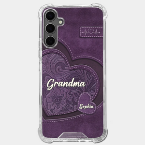 Coque de téléphone transparente personnalisée avec effet gonflable en 3D - Cadeaux d'anniversaire personnalisés pour maman et grand-mère - Grand-mère, ton amour m'a façonnée de manière durable