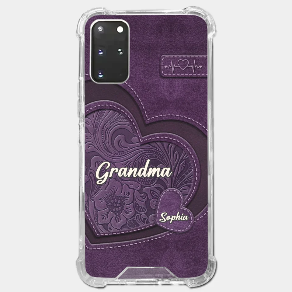 Coque de téléphone transparente personnalisée avec effet gonflable en 3D - Cadeaux d'anniversaire personnalisés pour maman et grand-mère - Grand-mère, ton amour m'a façonnée de manière durable