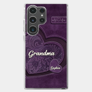 Coque de téléphone transparente personnalisée avec effet gonflable en 3D - Cadeaux d'anniversaire personnalisés pour maman et grand-mère - Grand-mère, ton amour m'a façonnée de manière durable