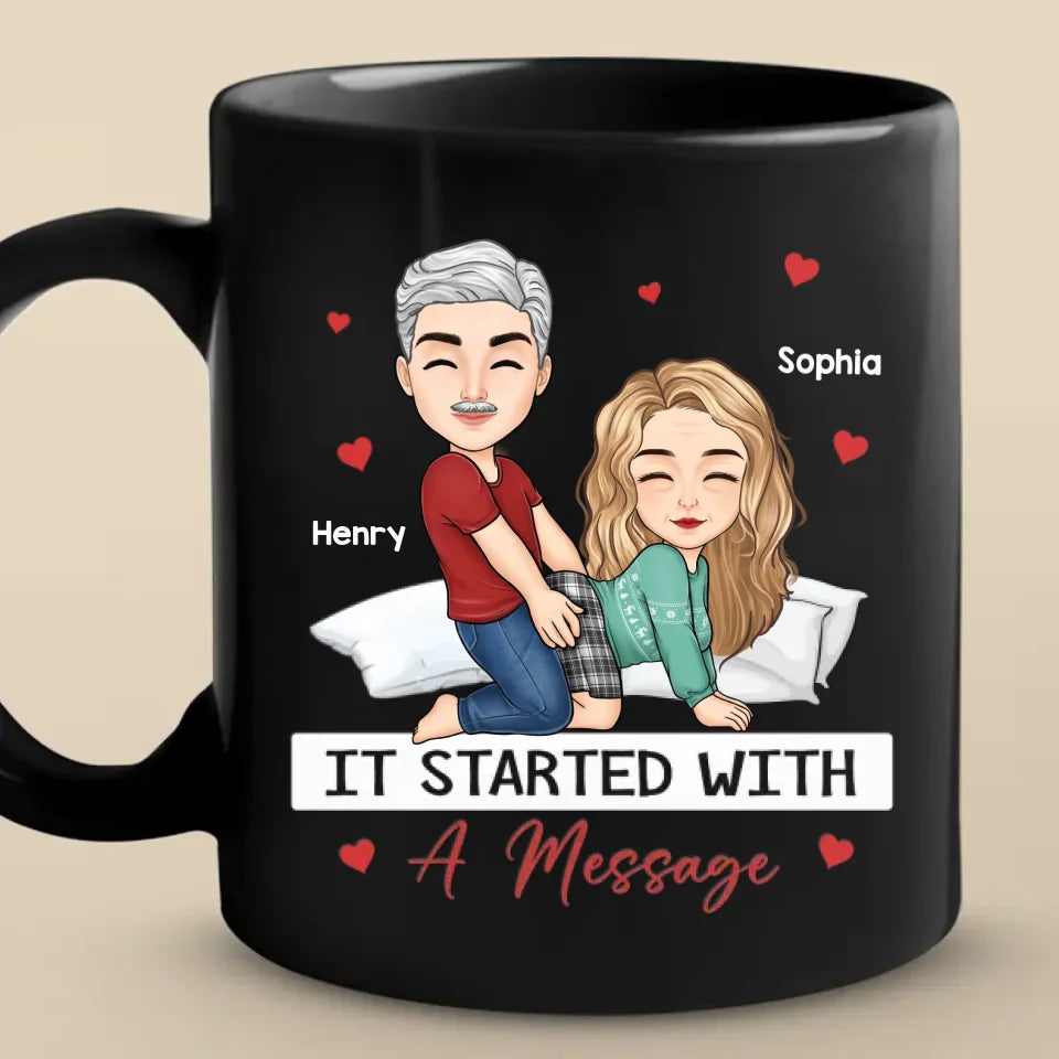 Tasse noire personnalisée « Du beurre de cacahuète à ma gelée » – Cadeau de Noël pour mari et femme, anniversaire