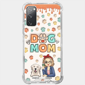 La route vers mon cœur est remplie d'empreintes de pattes - Coque de téléphone transparente personnalisée avec effet gonflable 3D pour chien et chat - Cadeau pour propriétaires d'animaux et amoureux des animaux