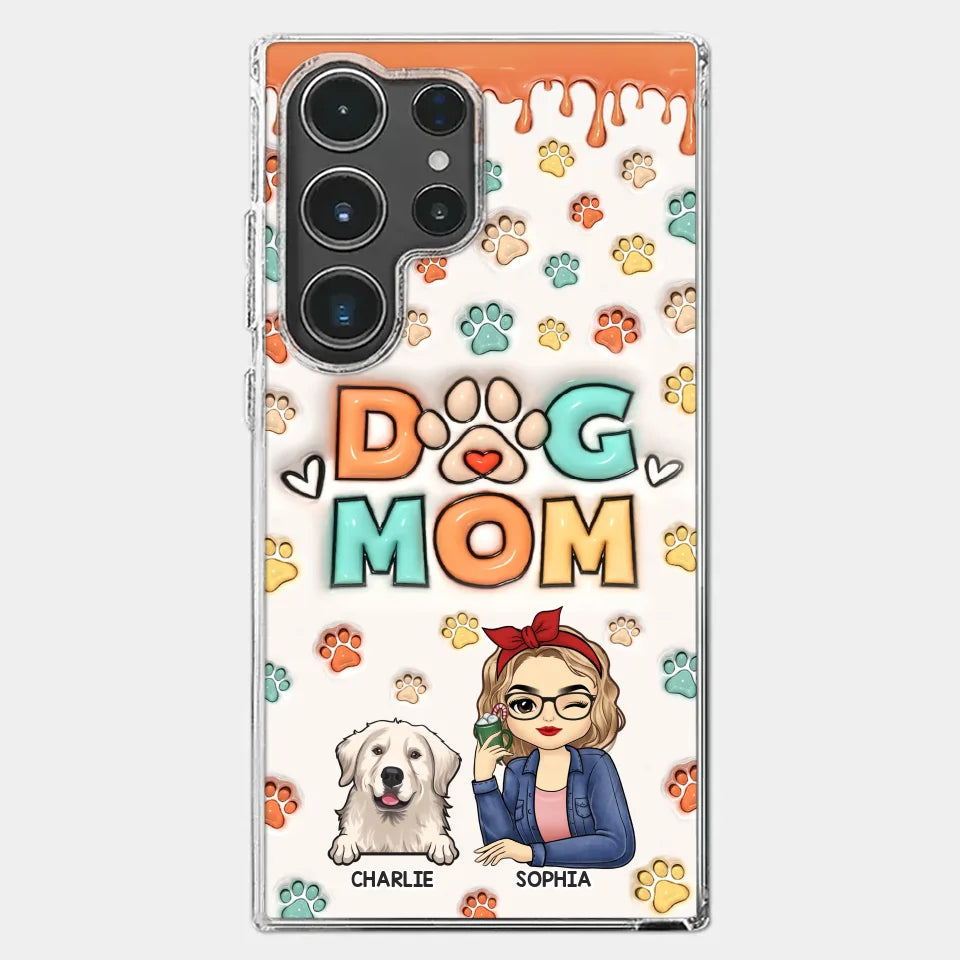 La route vers mon cœur est remplie d'empreintes de pattes - Coque de téléphone transparente personnalisée avec effet gonflable 3D pour chien et chat - Cadeau pour propriétaires d'animaux et amoureux des animaux