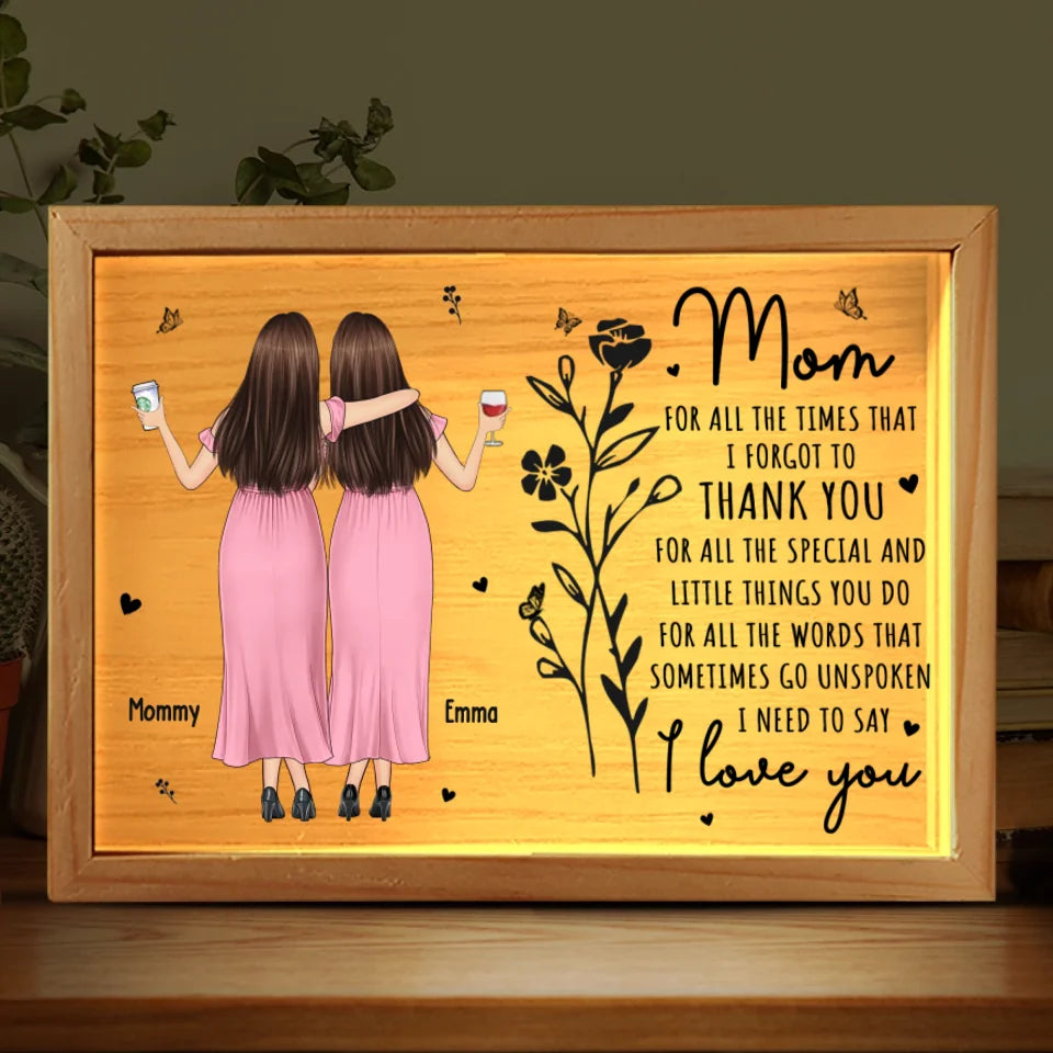 A Daughter Is Her Mother's Treasure - Family Personalized Custom Frame Light Box - Gift For Mom, Daughter