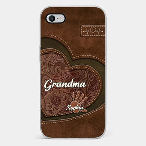 Les mains de grand-mère, une carte d'amour et de sagesse - Coque de téléphone transparente personnalisée pour la famille - Cadeau pour maman et grand-mère