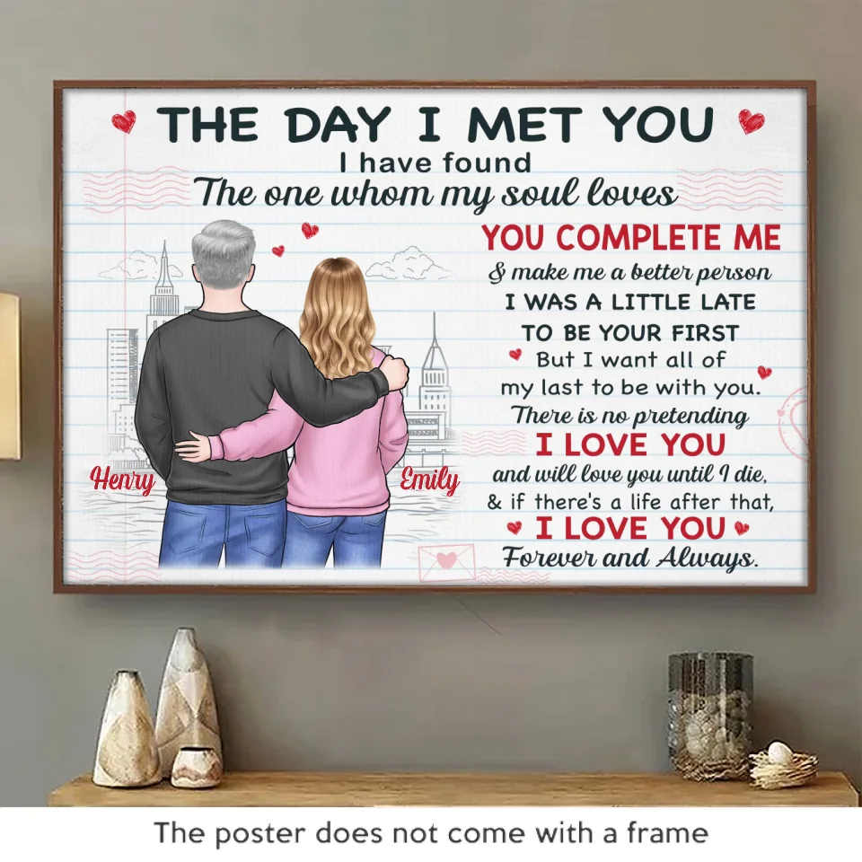 Tu me complète – Affiche horizontale personnalisée pour couple – Cadeau pour mari et femme, anniversaire