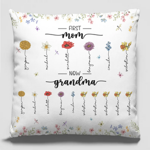 L'amour de maman et grand-mère s'épanouit comme les fleurs les plus brillantes - Coussin personnalisé pour la famille - Cadeau pour maman et grand-mère